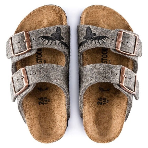 Birkenstock Arizona Kids Wool Felt Gray Elk Sandals EU26 US K 8 Narrow 1007124 - Picture 3 of 8
